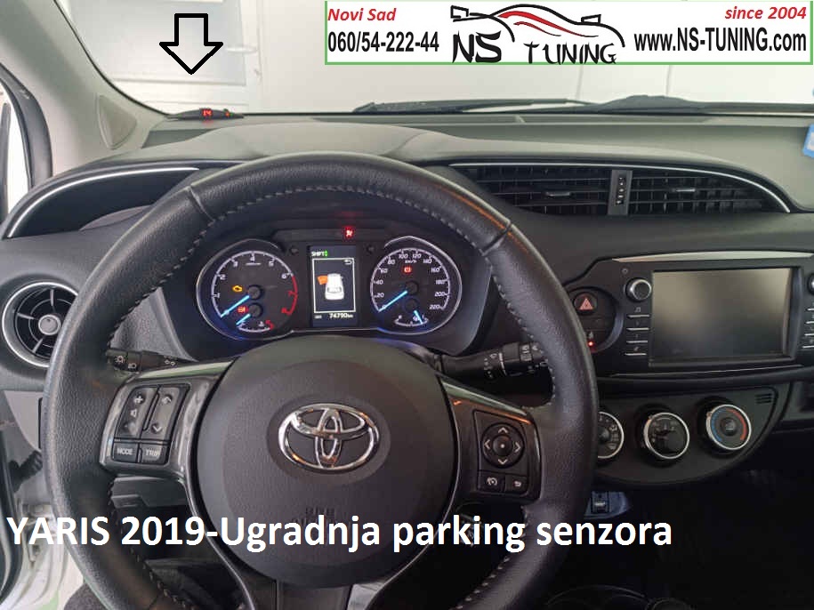 yaris toyota 2018 2019 2020 ugradnja parking senzora sa ekranom i zvucno auto elektricar novi sad ns tuning